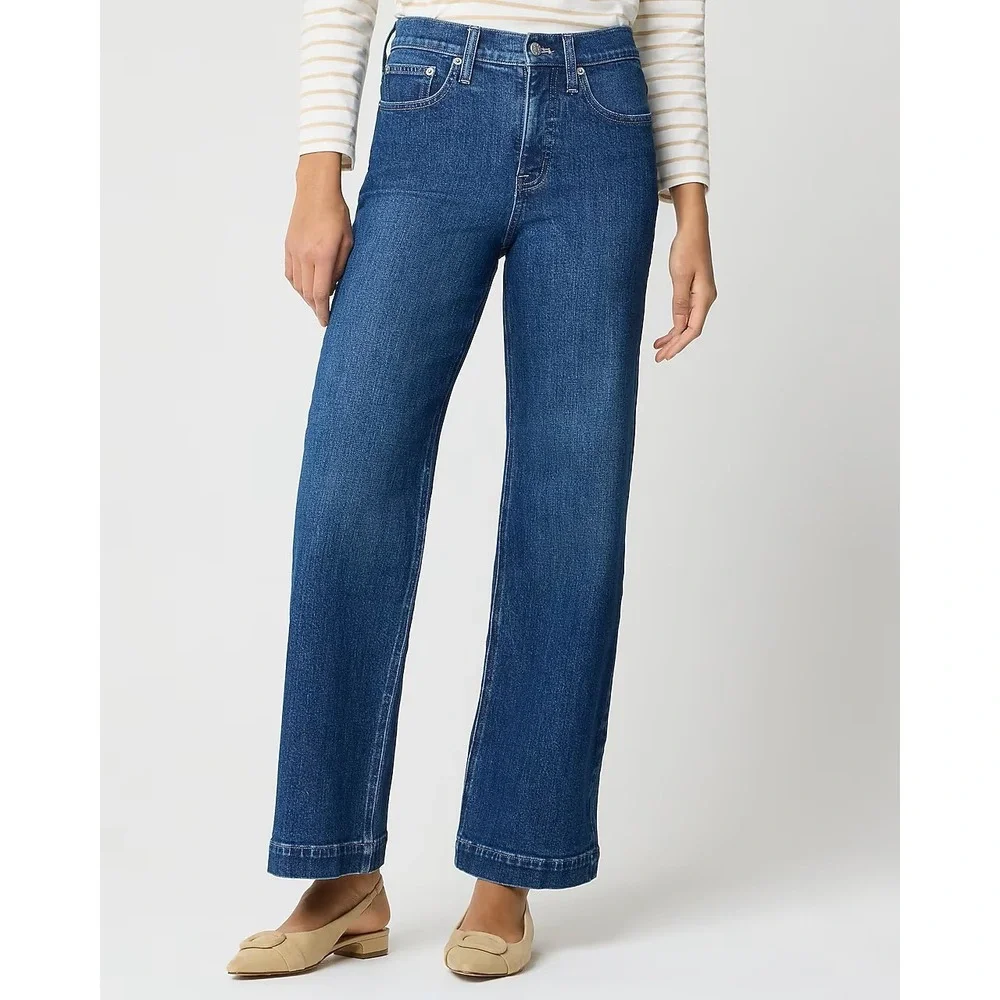 J. Crew Classic Wide-Leg Jean in All-Day Stretch Portside Azure Wash Size‎ 30